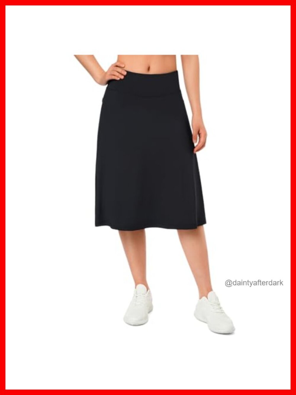 26" Long Skorts for Women with Pockets High Waist A-Line Midi Skirt with Inner
